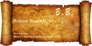 Bokse Bogdán névjegykártya